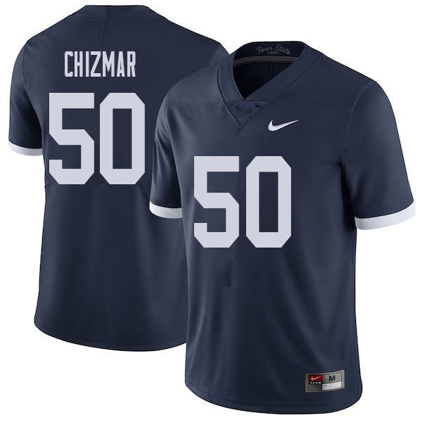 NCAA Nike Men's Penn State Nittany Lions Max Chizmar #50 College Football Authentic Throwback Navy Stitched Jersey HRF8098GQ